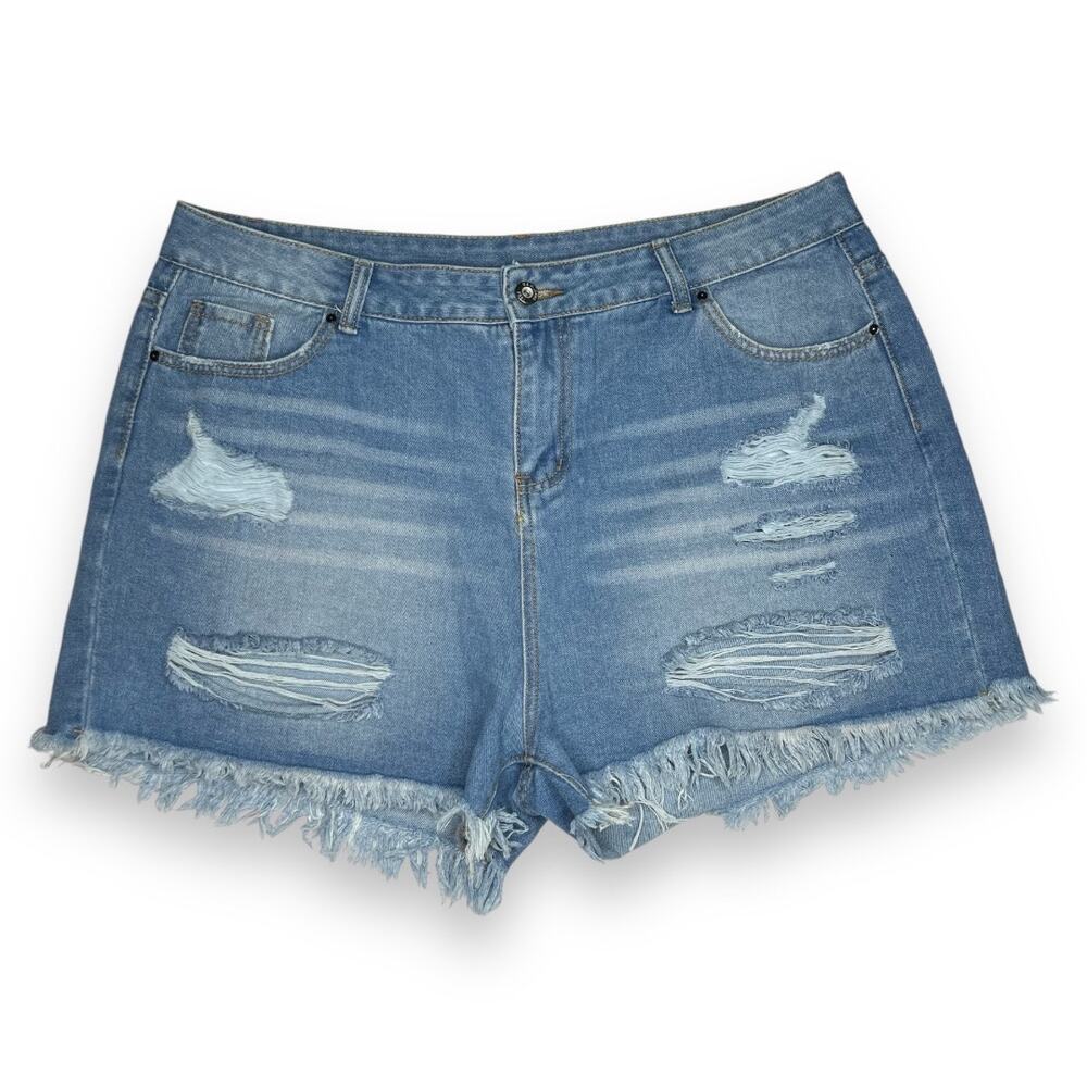 D & W Jeans 1981 Cut off Raw Hem Denim Jean Shorts XL 16